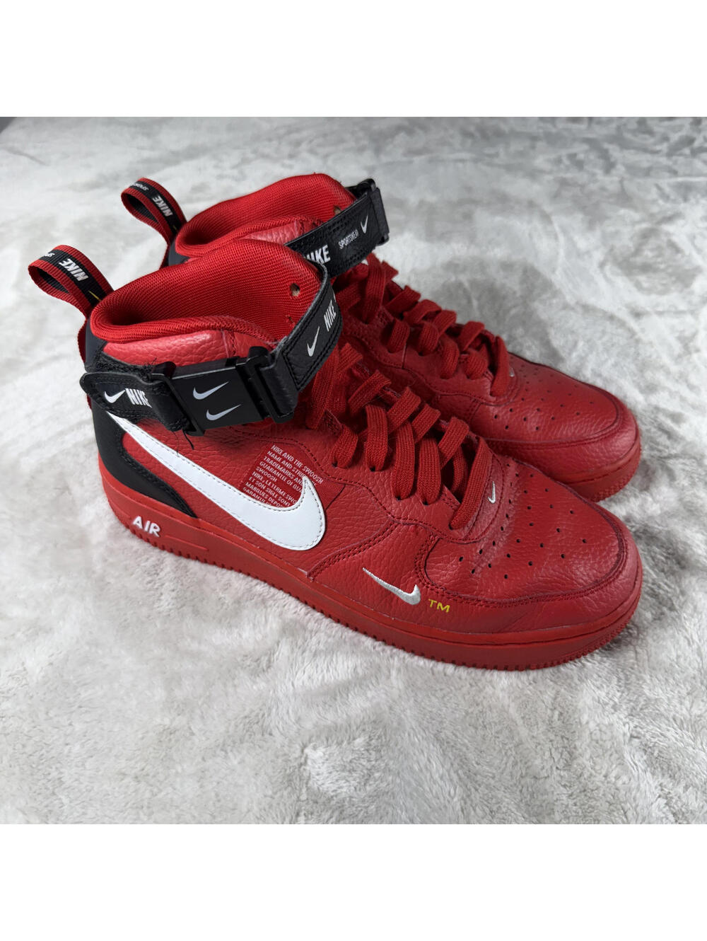 Nike Shoes 7Y Red Air Force 1 Mid AV3803-600